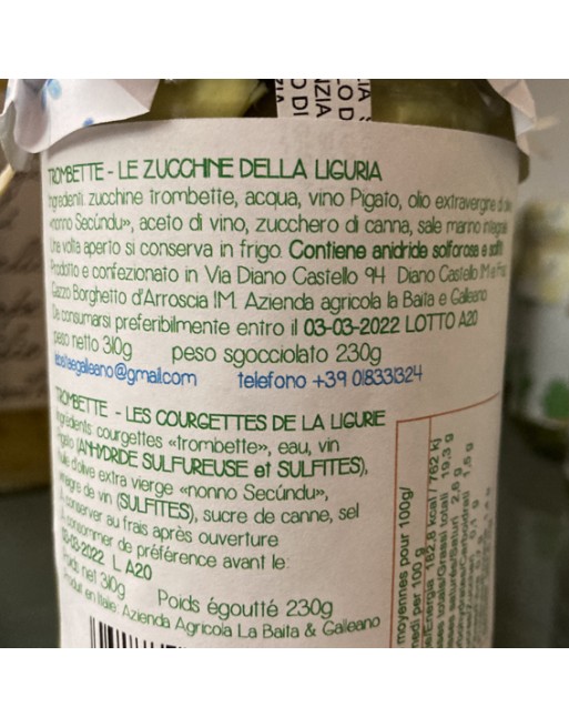 ZUCCHINE TROMBETTA DI ALBENGA 310 G...